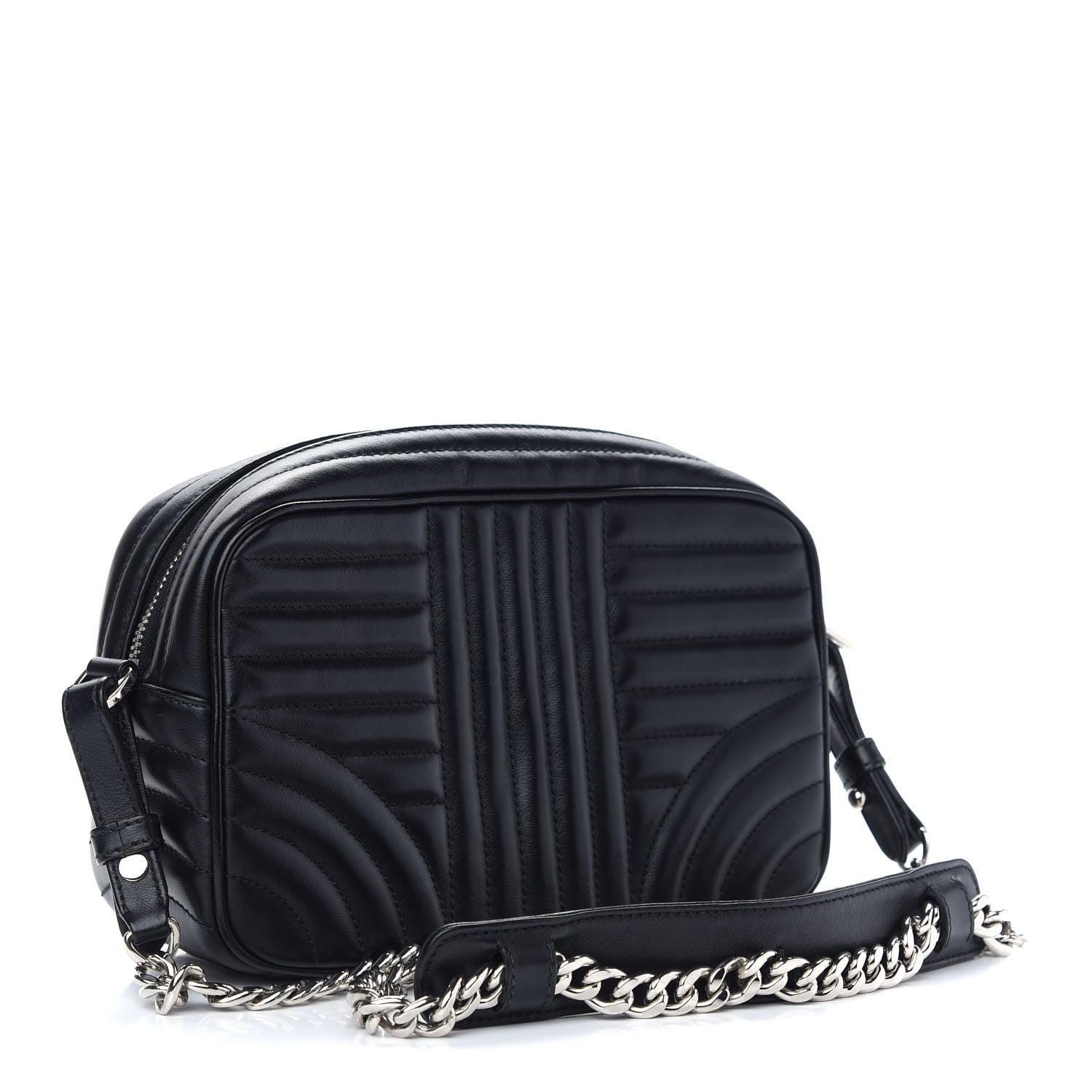 Prada Soft Calfskin Diagramme Crossbody Bag Black 3 of 10