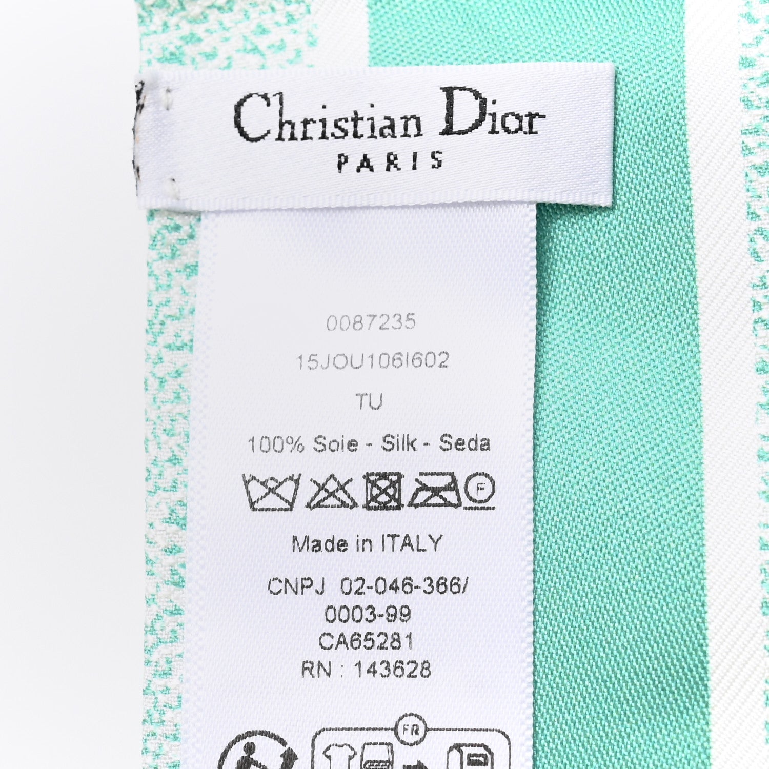 Christian Dior Silk Toile De Jouy Mitzah Scarf Green 3 of 4