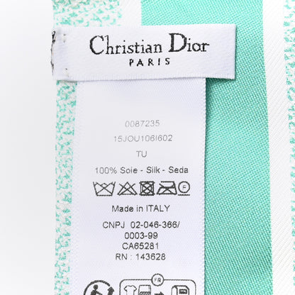 Christian Dior Silk Toile De Jouy Mitzah Scarf Green 3 of 4