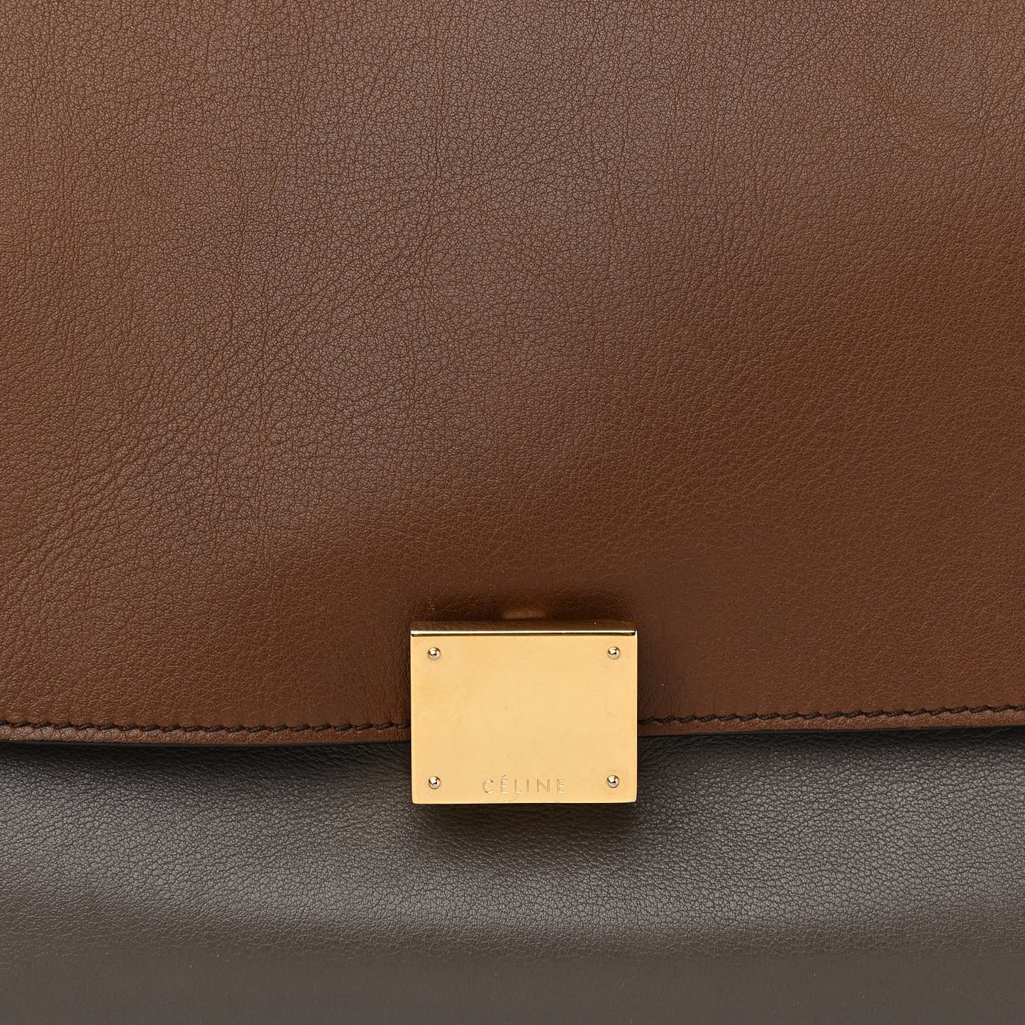 Smooth Calfskin Suede Medium Tri-Color Trapeze Terracotta