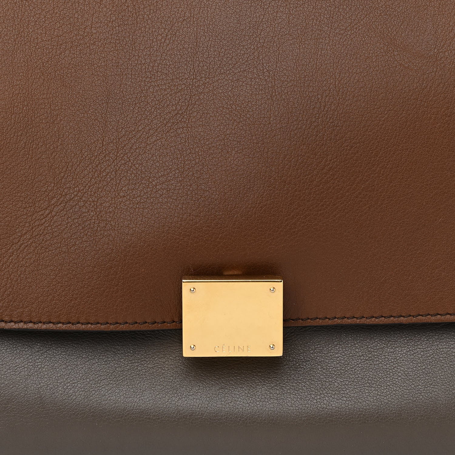 Celine Smooth Calfskin Suede Medium Tri-Color Trapeze Terracotta 6 of 9