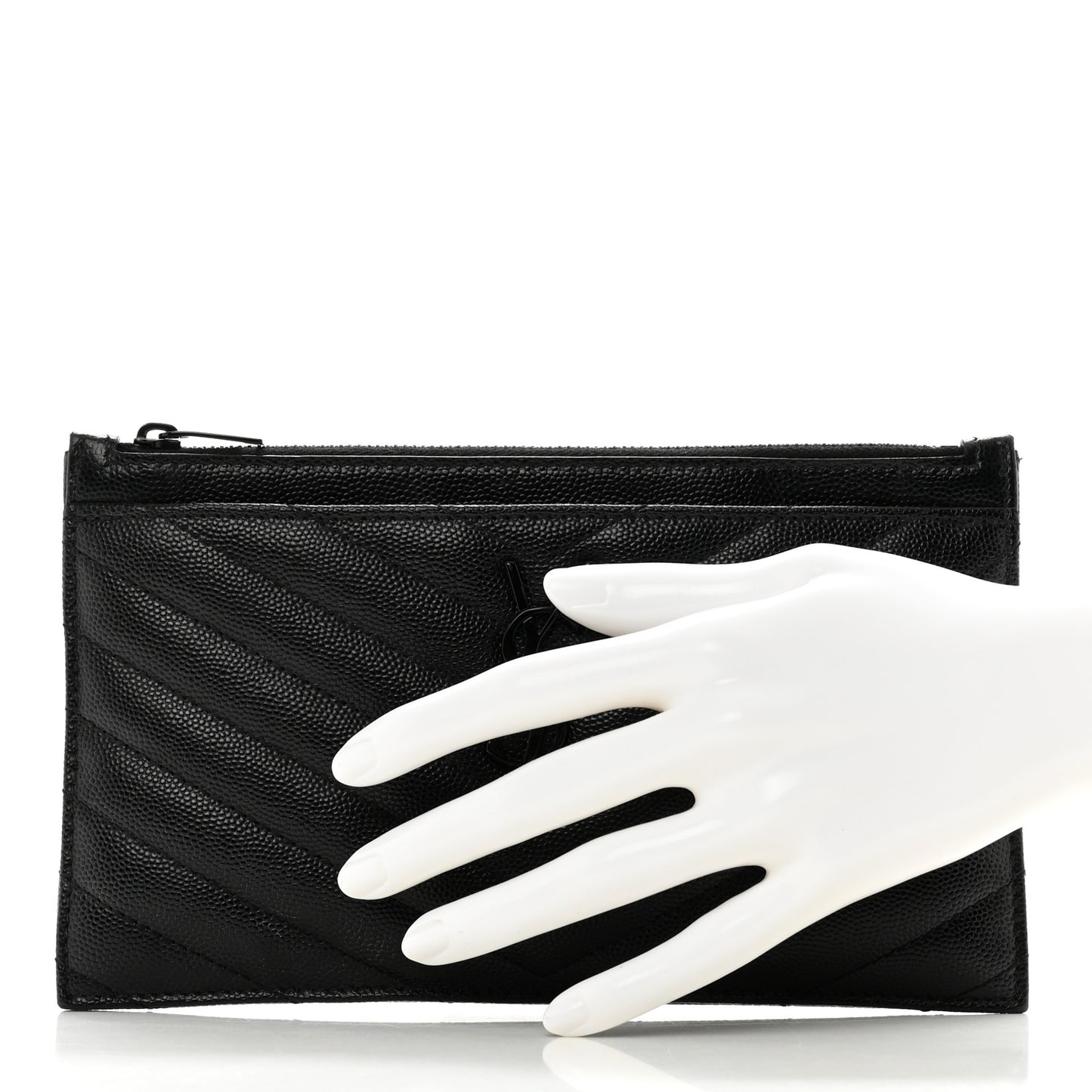 Grain De Poudre Chevron Monogram Bill Pouch Black
