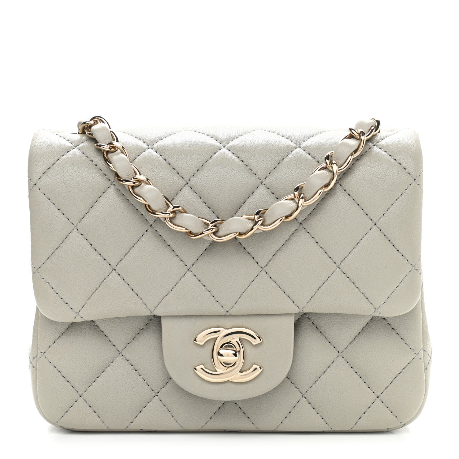 Chanel Lambskin Quilted Mini Square Flap Grey 1 of 11