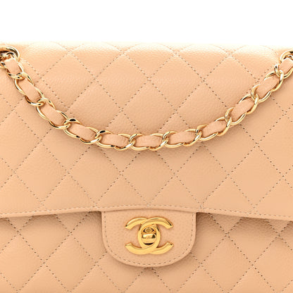 Chanel Caviar Quilted Medium Double Flap Beige Clair 8 of 10