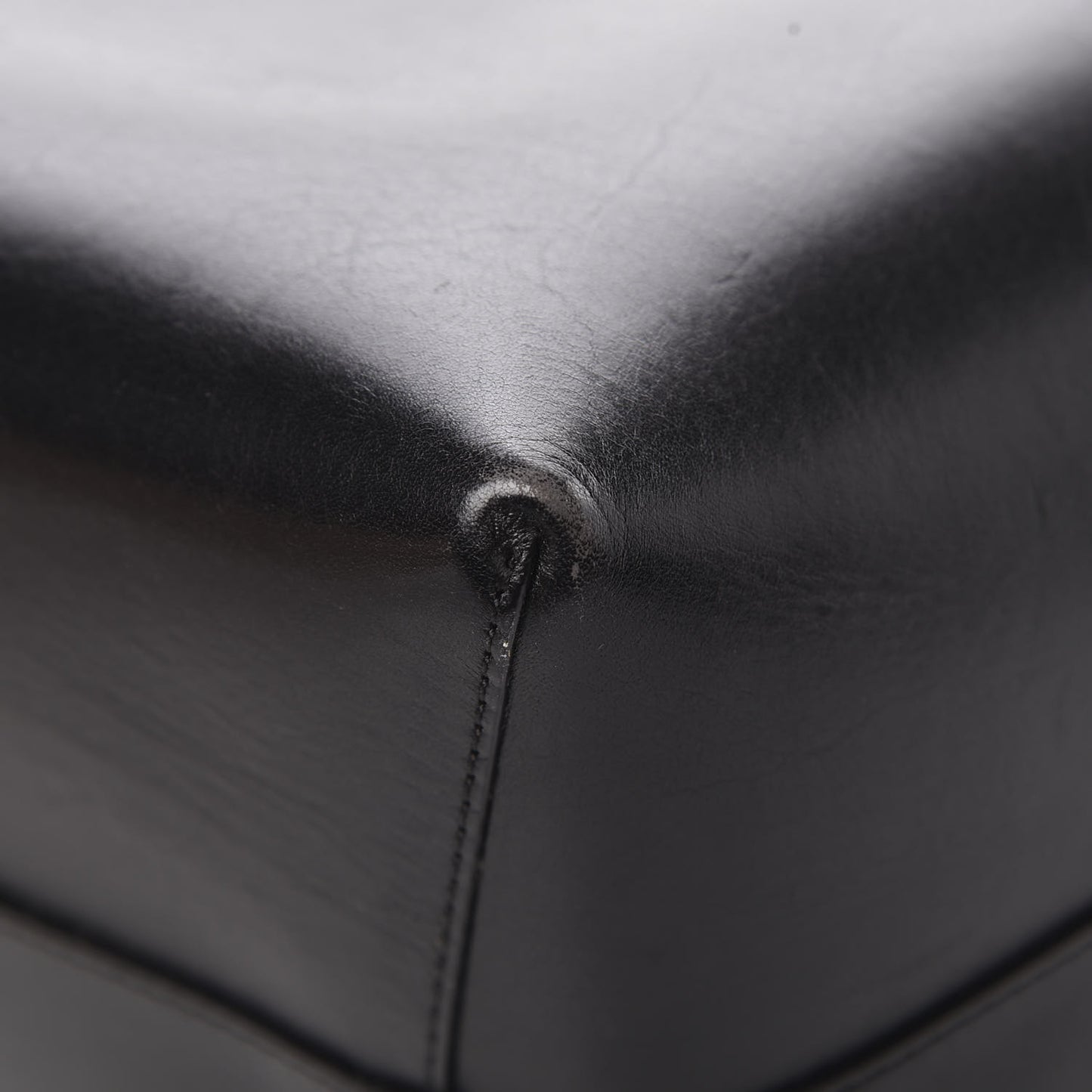 Smooth Calfskin Large Shopping Tote Black Argento