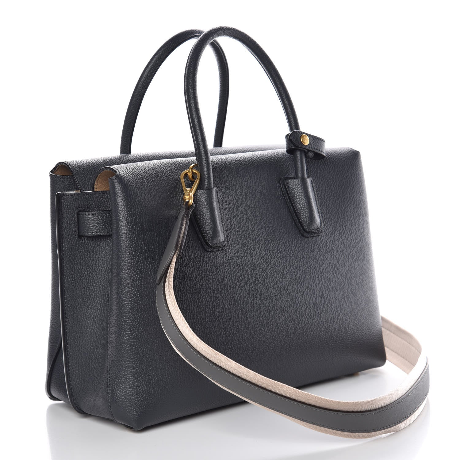 MCM Grained Calfskin Medium Milla Tote Phantom Grey 3 of 12