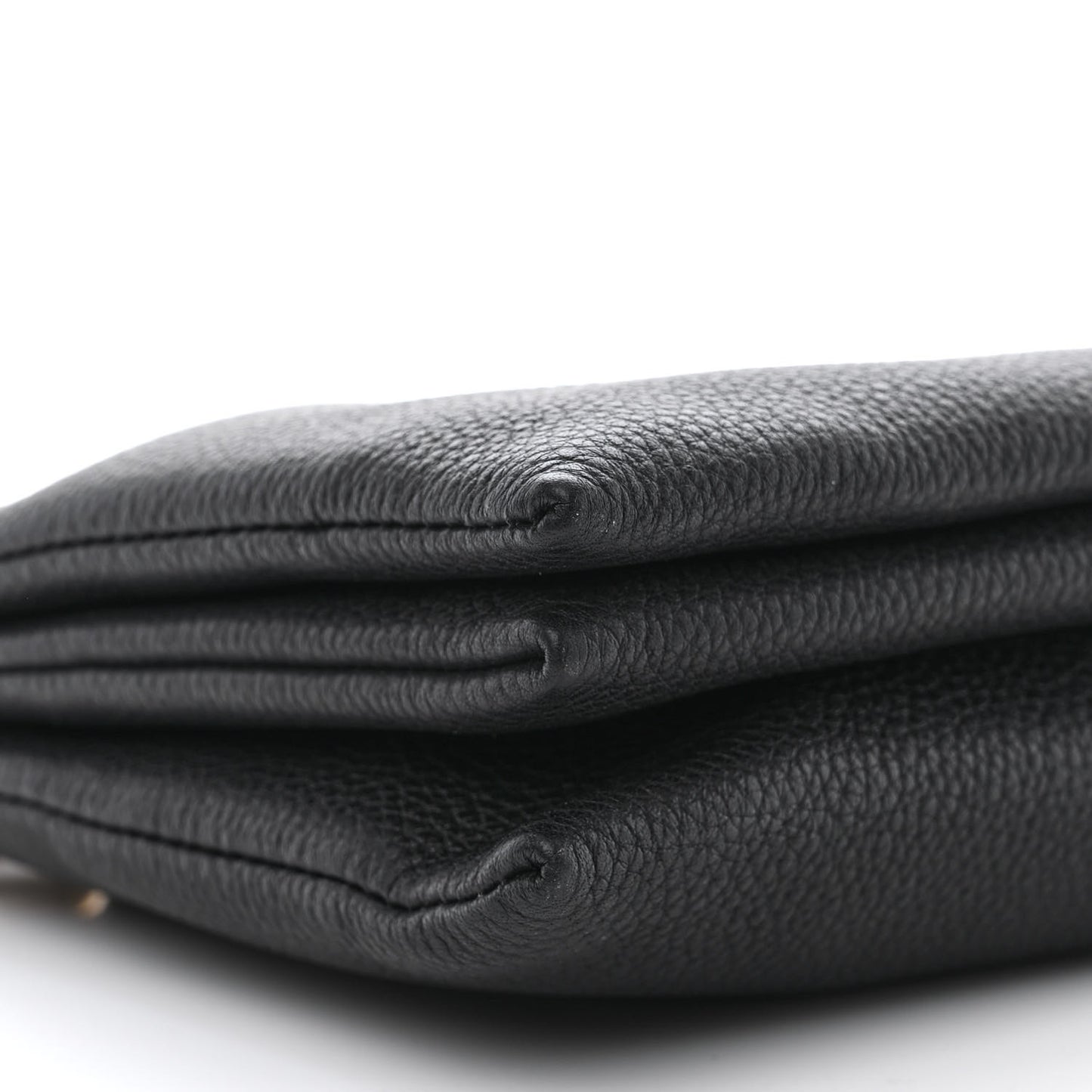 Grained Calfskin Saint Germain Chain Crossbody Pouch Black