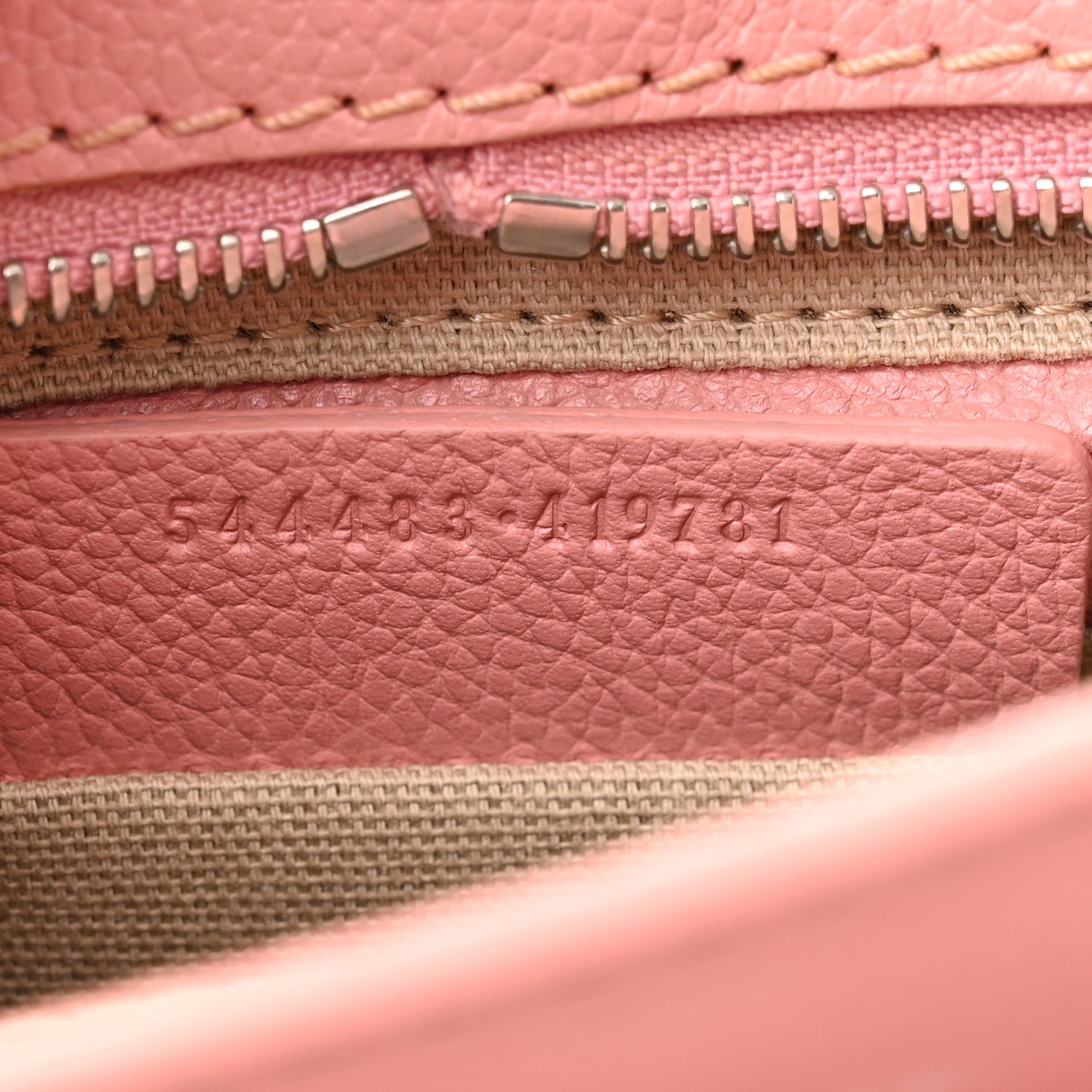 Pebbled Calfskin Mini Skull Padlock Zip Around Tote Petal