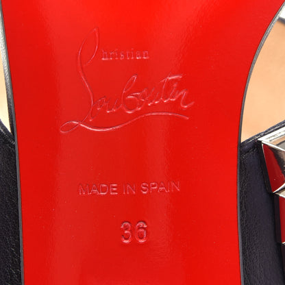 Christian Louboutin Calfskin Studded Tina Goes Mad 55 Slide Sandals 36 Black 9 of 10