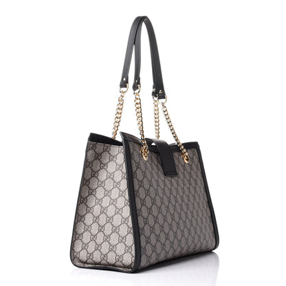 Gucci GG Supreme Monogram Medium Padlock Tote Black 3 of 10