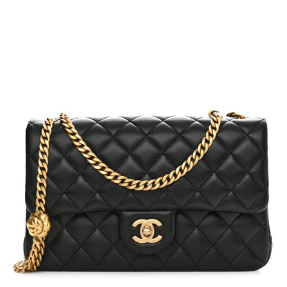 Chanel Lambskin Quilted Small Sweet Camellia Flap Black 1 of 10