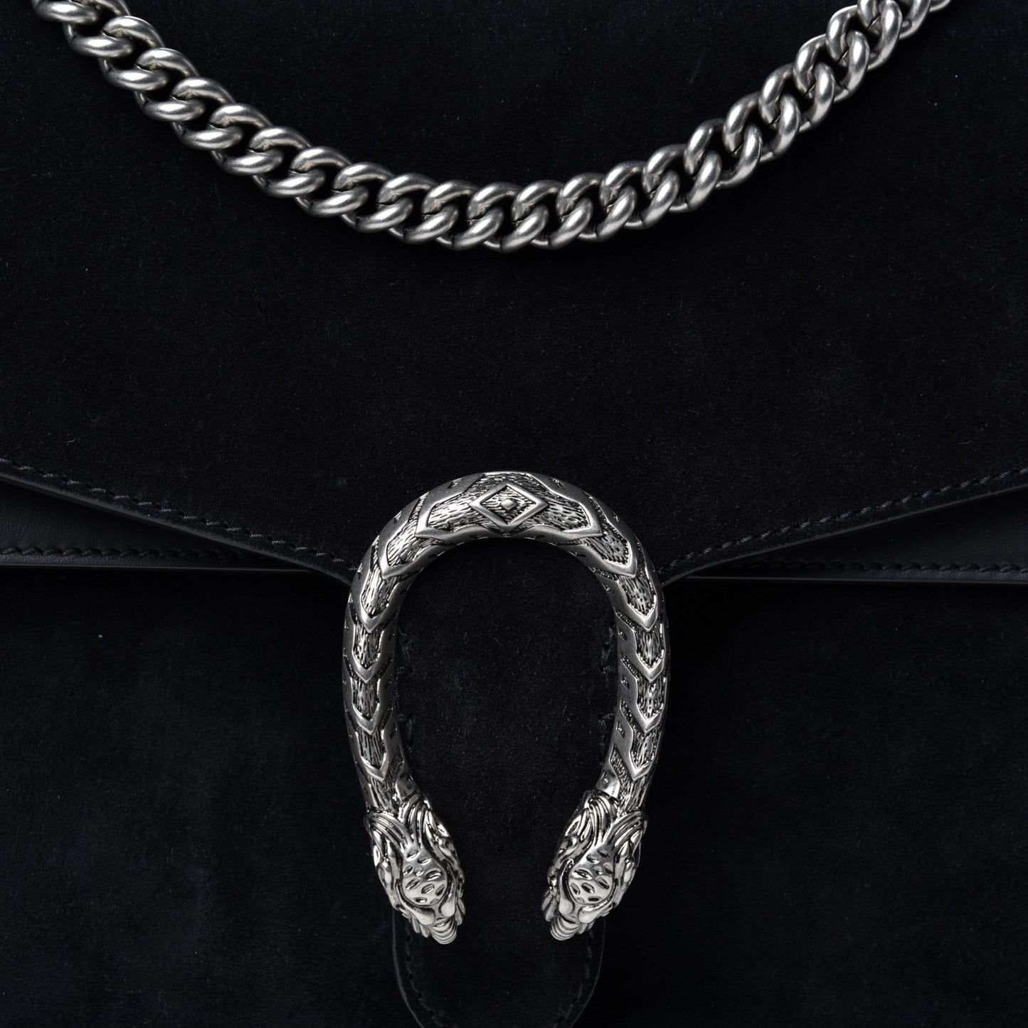 Suede Medium Dionysus Shoulder Bag Black