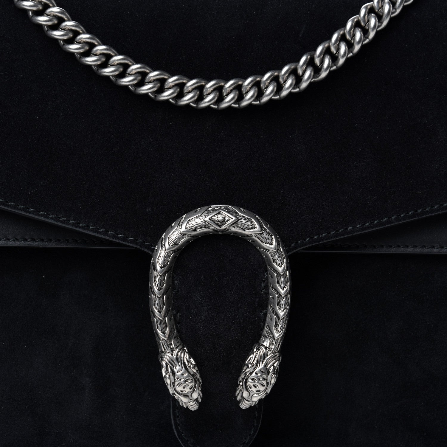 Gucci Suede Medium Dionysus Shoulder Bag Black 10 of 10