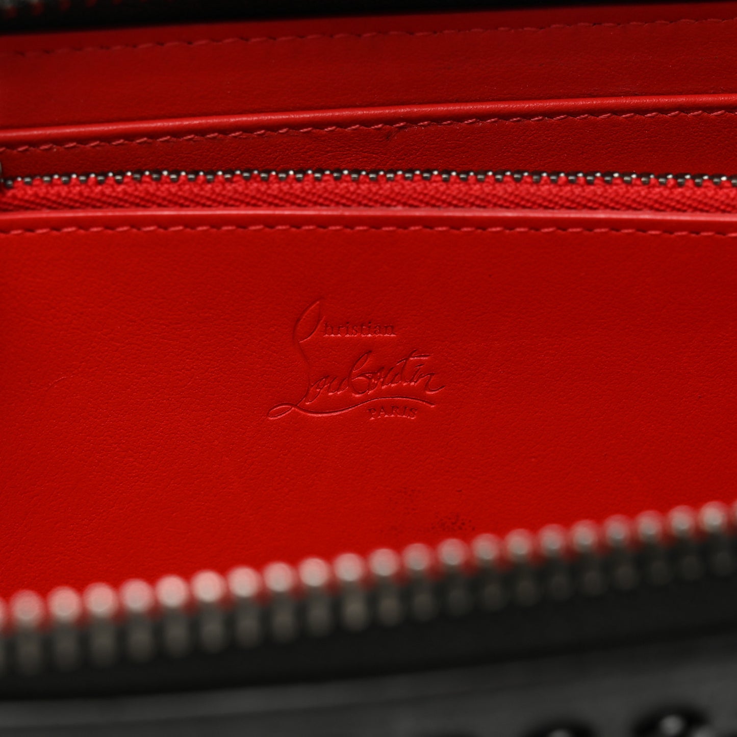 Calfskin Panettone Spiked Zip Around Wallet Black