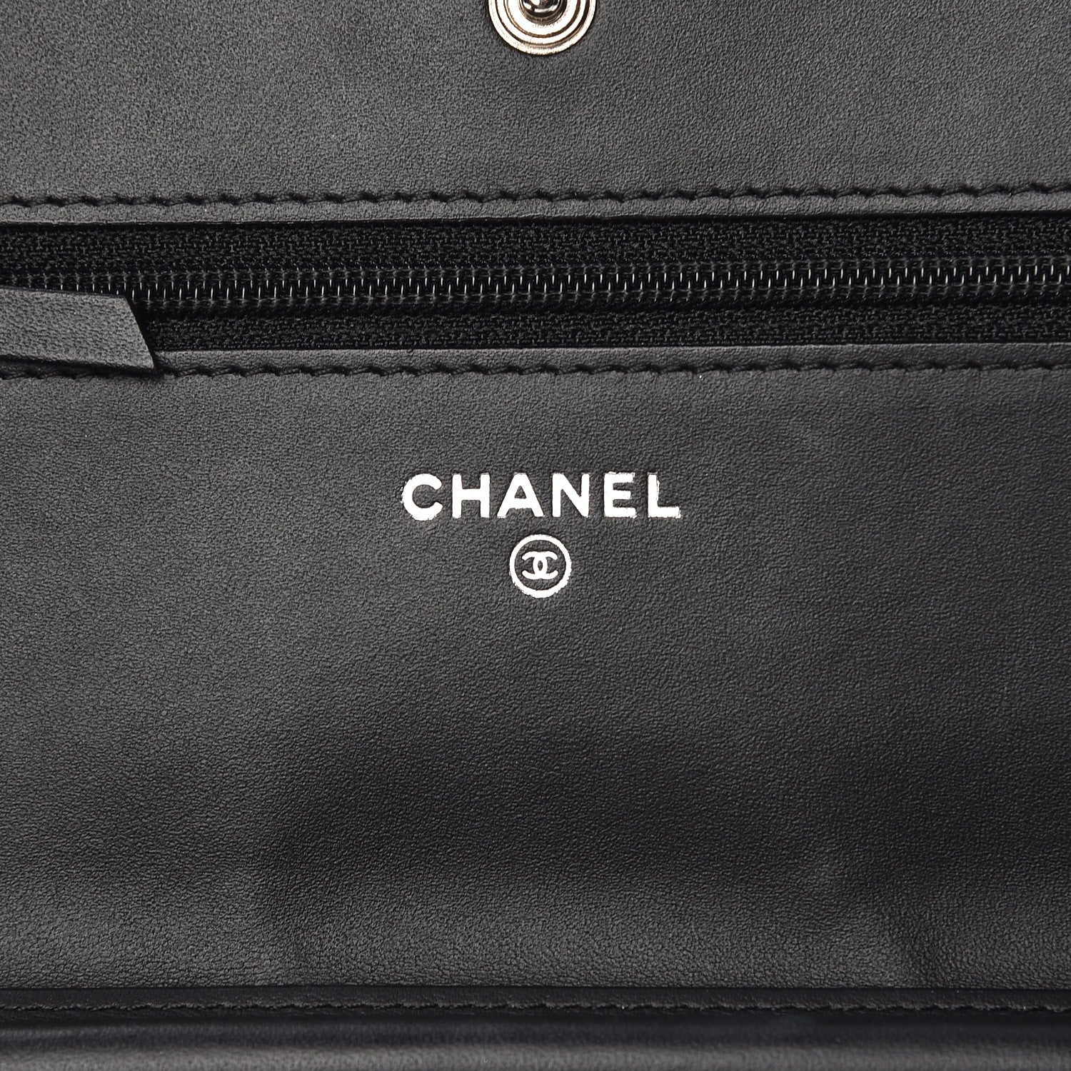 Chanel Aged Calfskin Quilted Lucky Charms 2.55 Reissue Wallet On Chain WOC Black 6 of 8