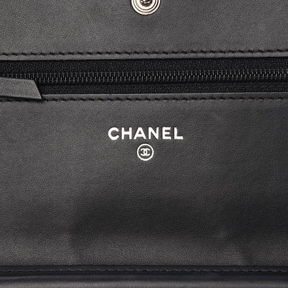 Chanel Aged Calfskin Quilted Lucky Charms 2.55 Reissue Wallet On Chain WOC Black 6 of 8