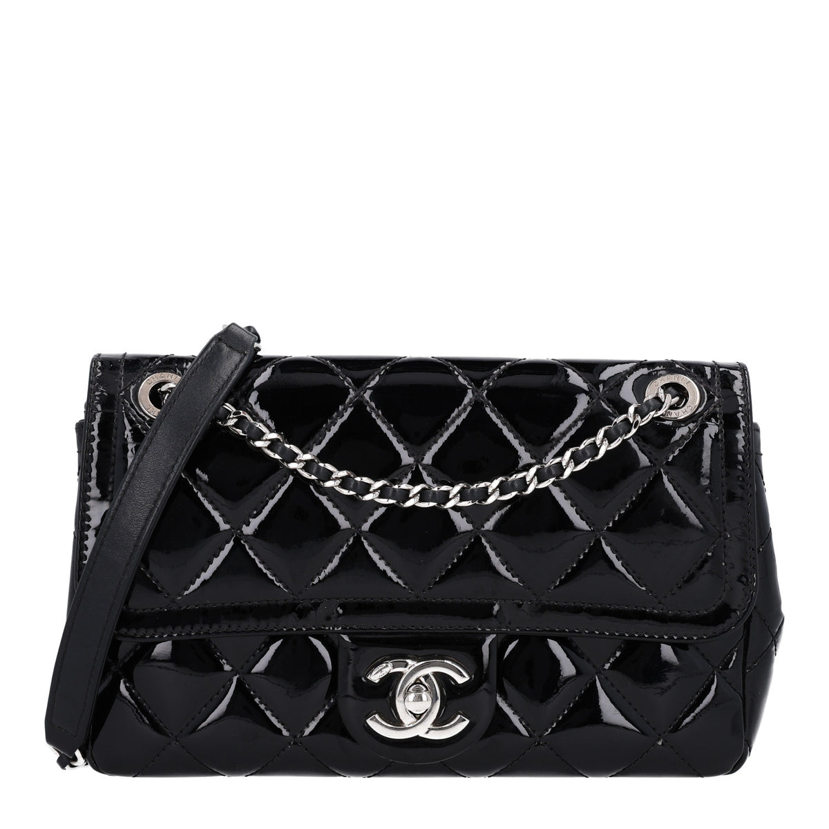 Chanel Patent Quilted Small Coco Shine Flap Black 1 of 10