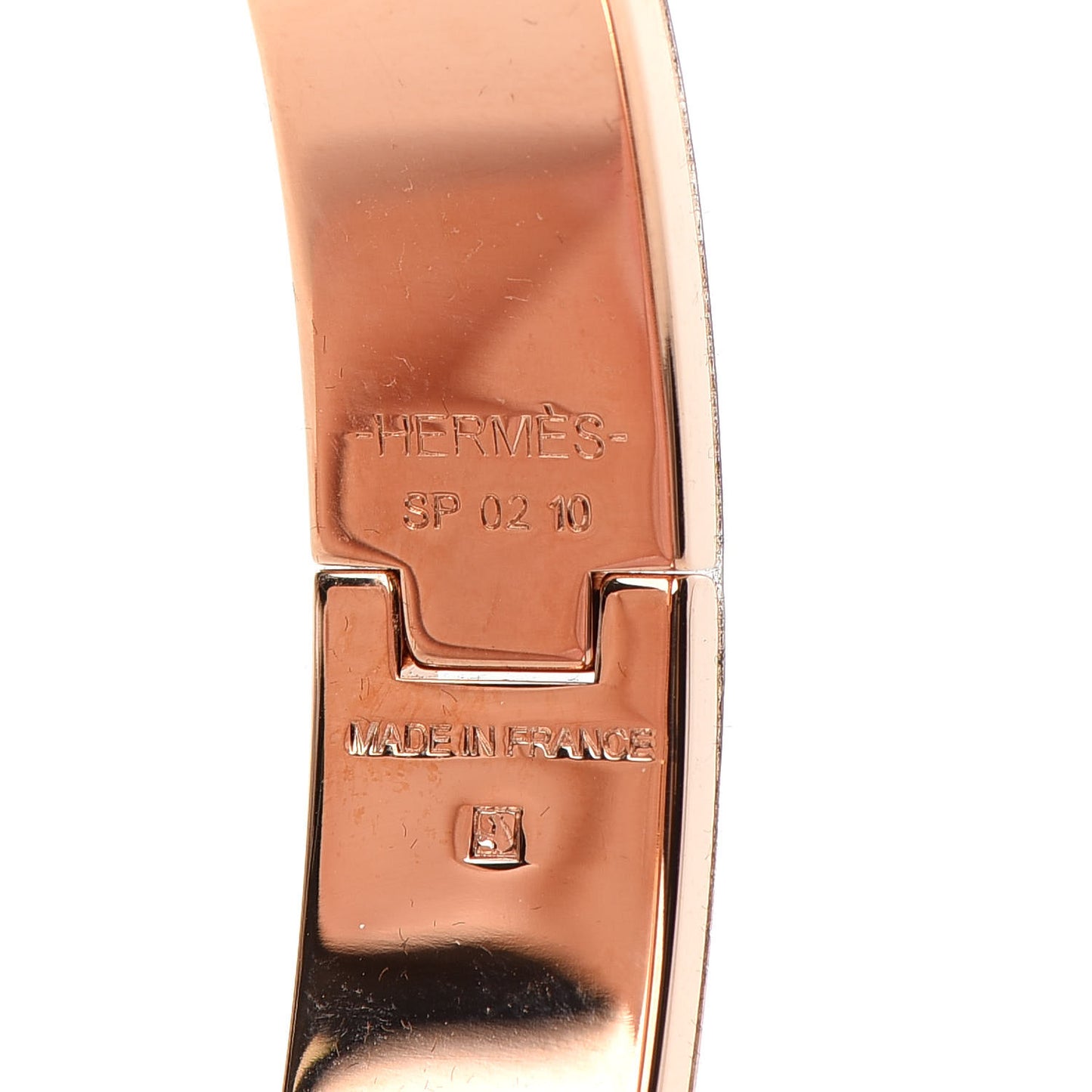 Enamel Narrow Clic Clac H Bracelet GM Rose Dragee