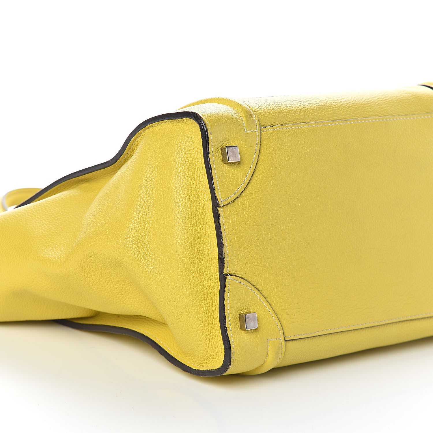 Celine Drummed Calfskin Mini Luggage Chartreuse 8 of 11