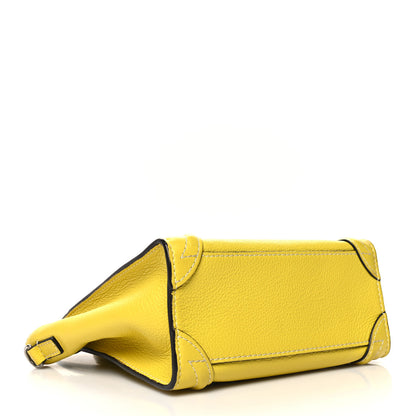 Celine Drummed Calfskin Nano Luggage Citron 4 of 16