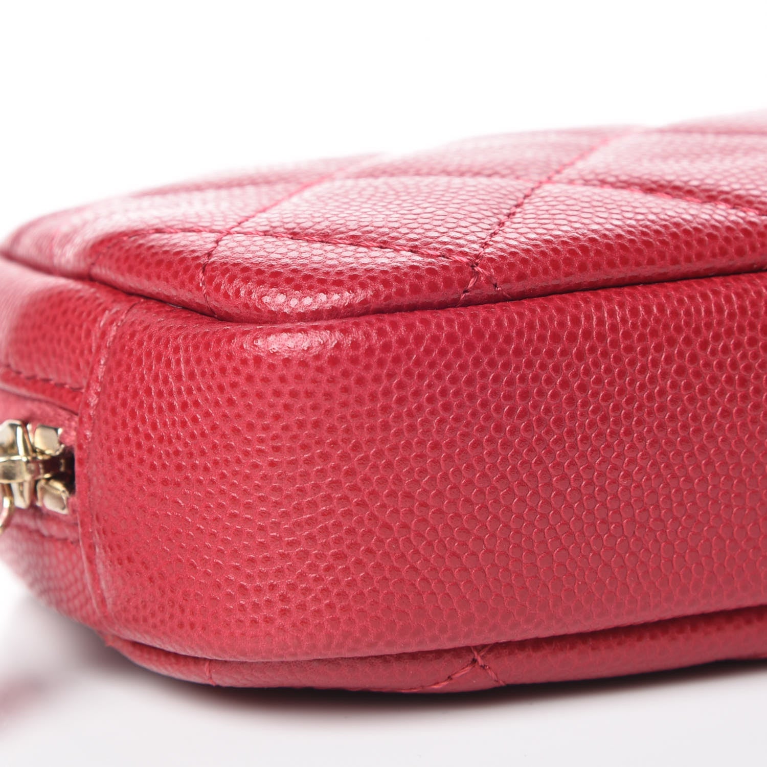 Chanel Caviar Quilted Small Curvy Pouch Cosmetic Case Pink 8 of 10