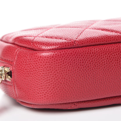 Chanel Caviar Quilted Small Curvy Pouch Cosmetic Case Pink 8 of 10