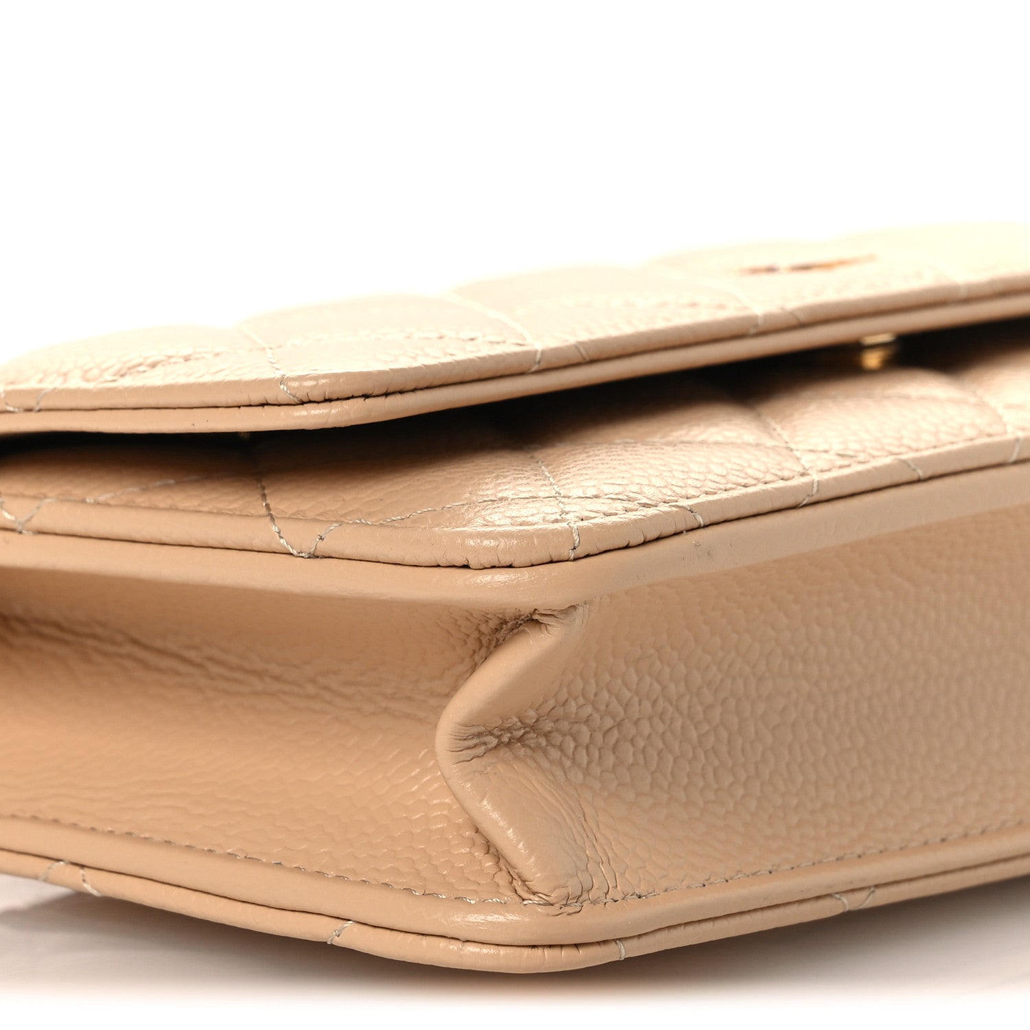 Chanel Caviar Quilted Wallet on Chain WOC Beige 10 of 13