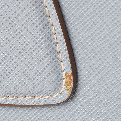 Prada Saffiano Lux Medium Bi-Color Tote Lago Talco 10 of 11