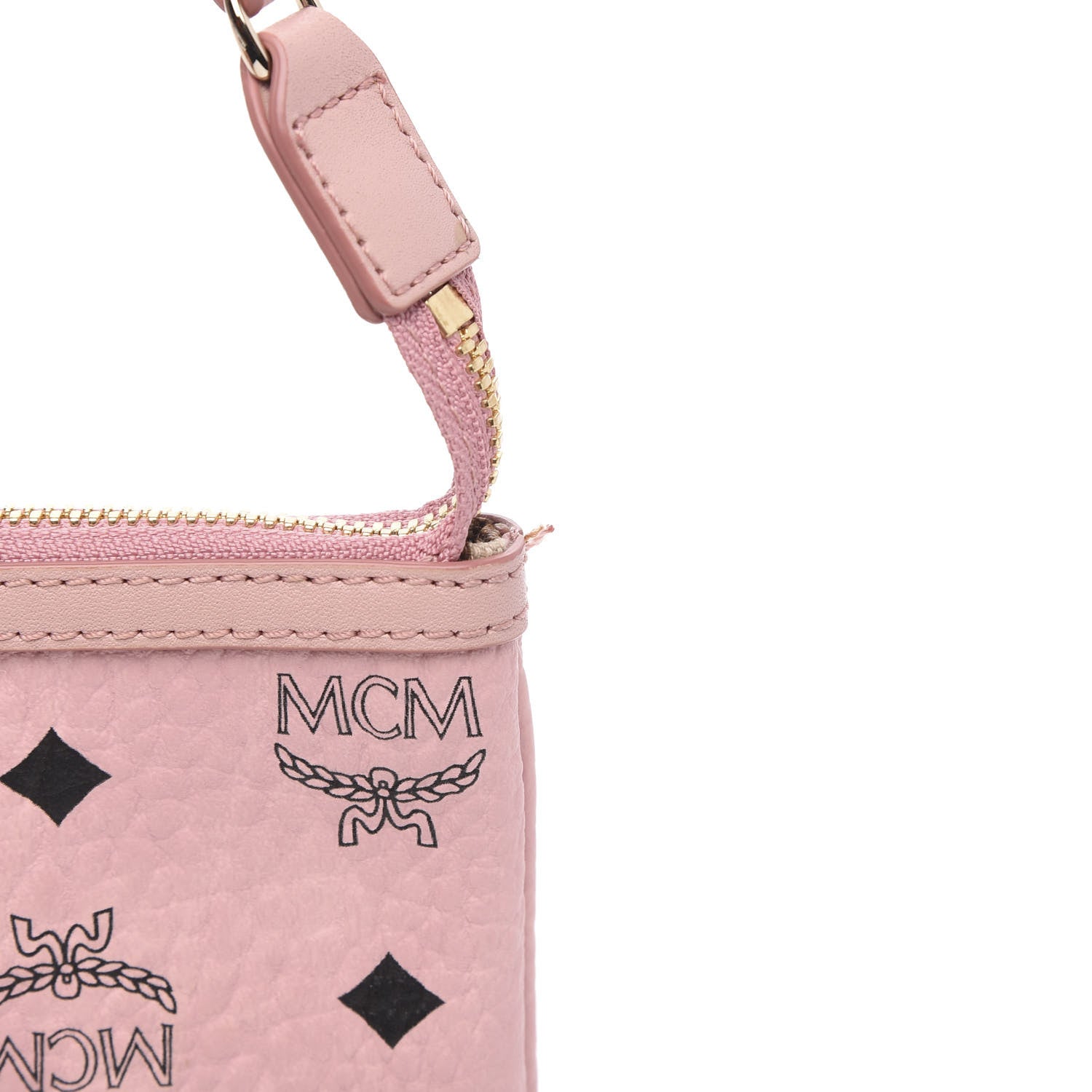 MCM Visetos Liz Shopper Tote Pouch Light Pink 10 of 10