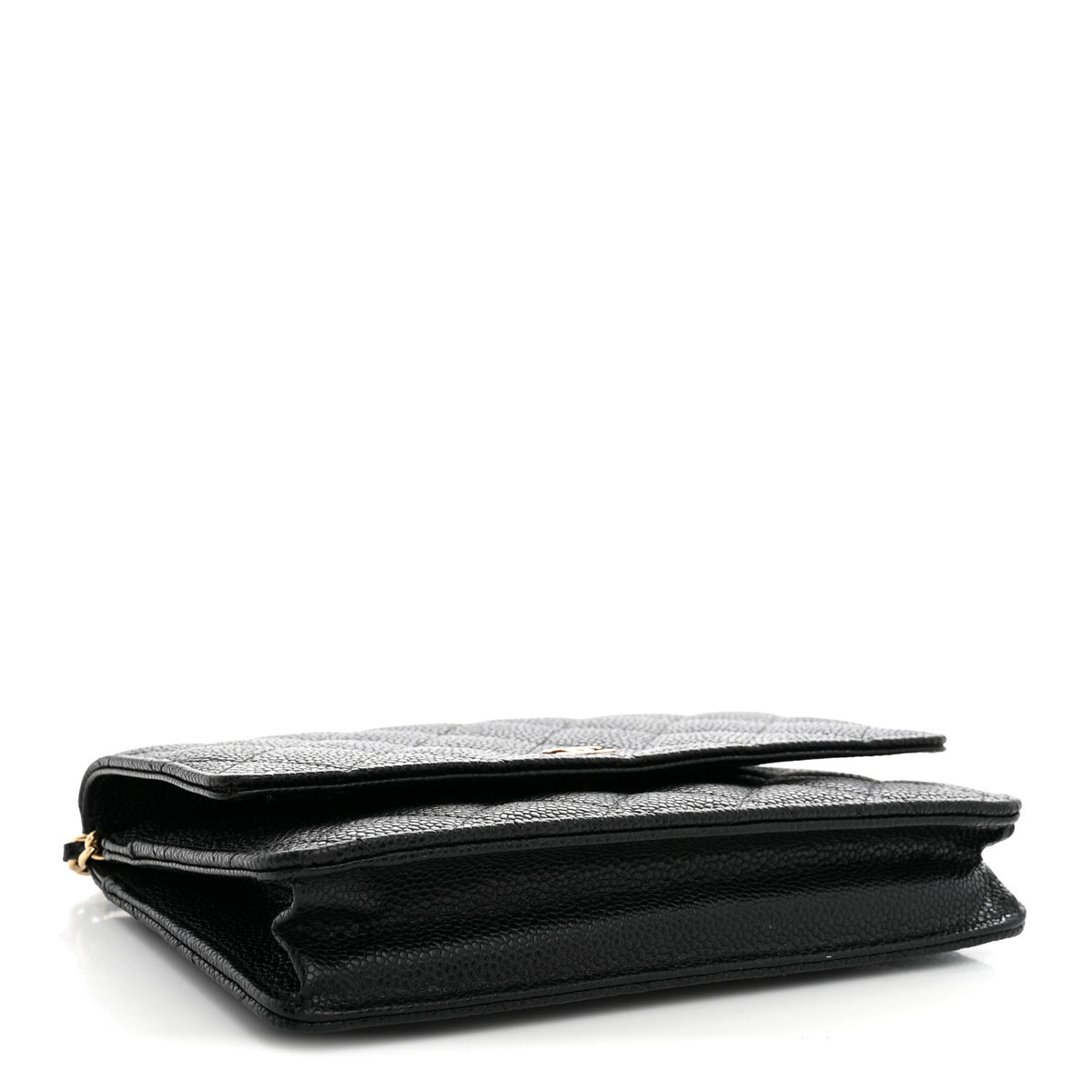 Caviar Quilted Wallet on Chain WOC Black