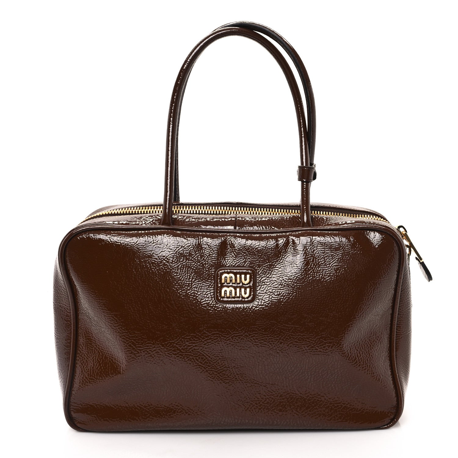 Miu Miu Naplak Patent Beau Top Handle Bag Palissandro 1 of 9