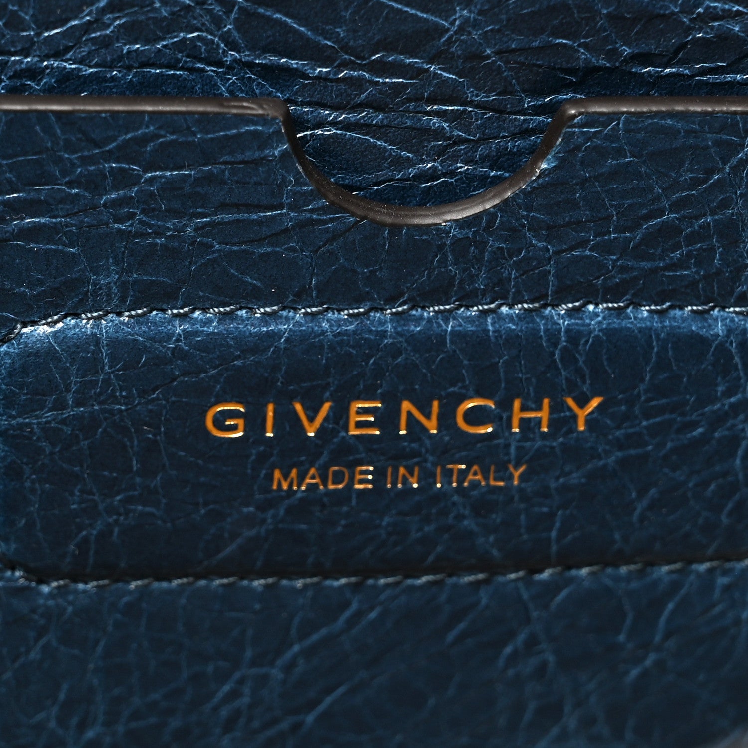 Givenchy Creased Patent Calfskin Medium ID Flap Oil Blue 6 of 10