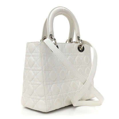 Christian Dior Lambskin Cannage Medium Lady Dior White 3 of 13