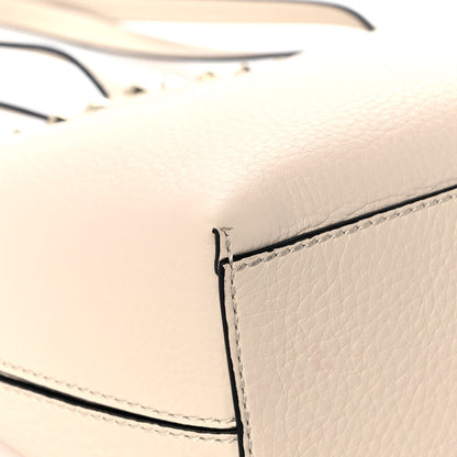 Valentino Garavani Grained Calfskin Small Rockstud Shoulder Tote Light Ivory 8 of 11