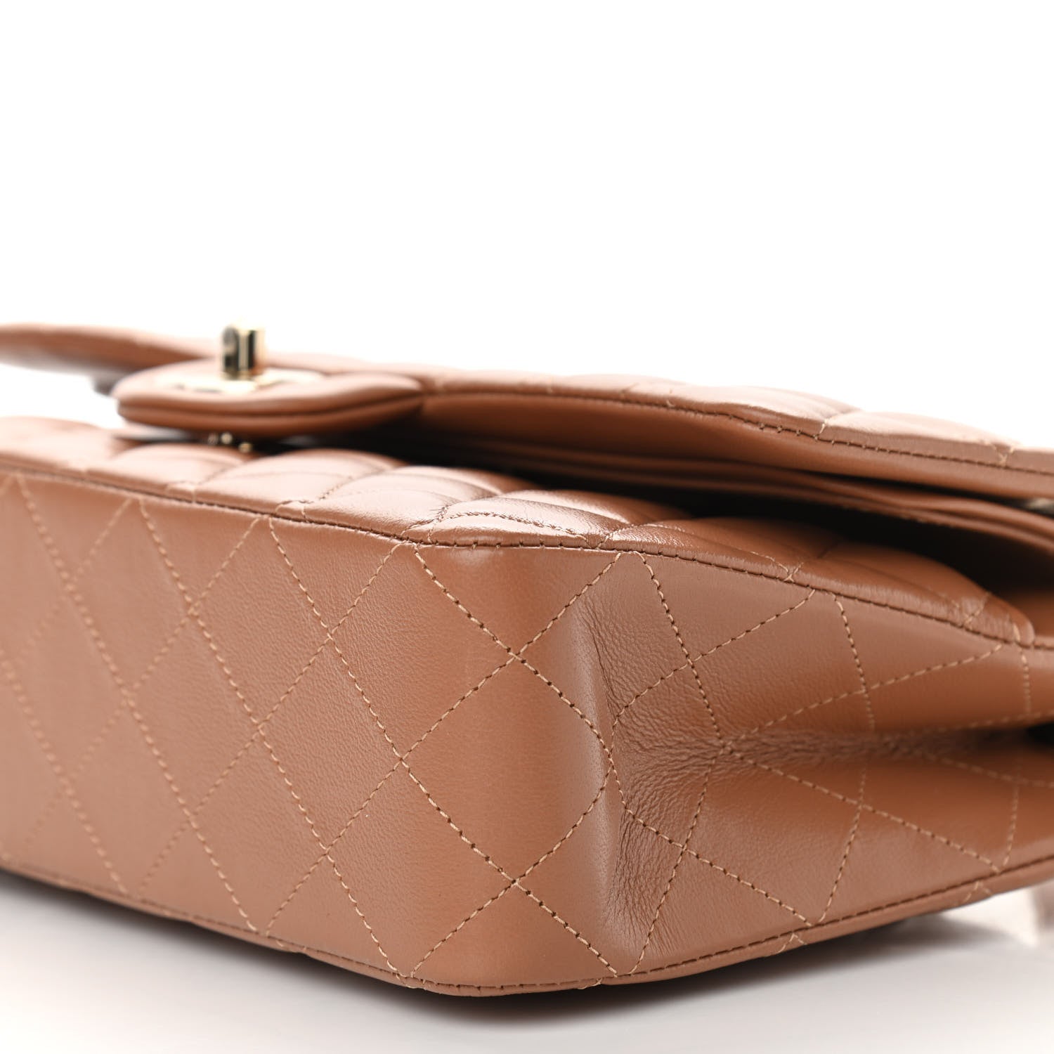 Chanel Lambskin Quilted Medium Double Flap Brown 10 of 12