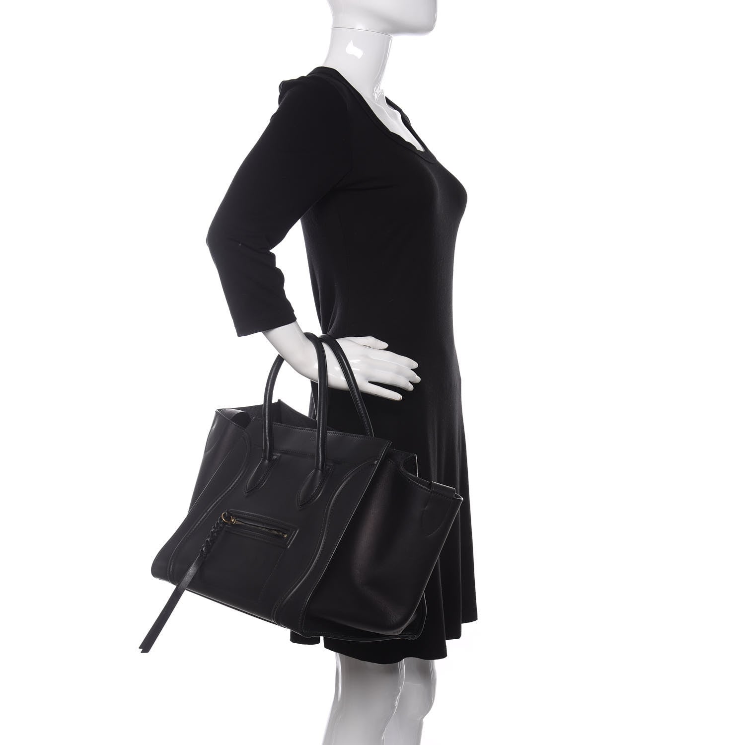 Celine Smooth Calfskin Medium Phantom Luggage Black 2 of 17