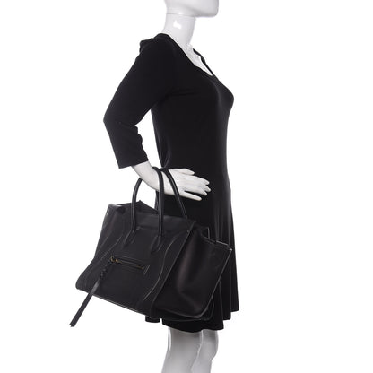Celine Smooth Calfskin Medium Phantom Luggage Black 2 of 17