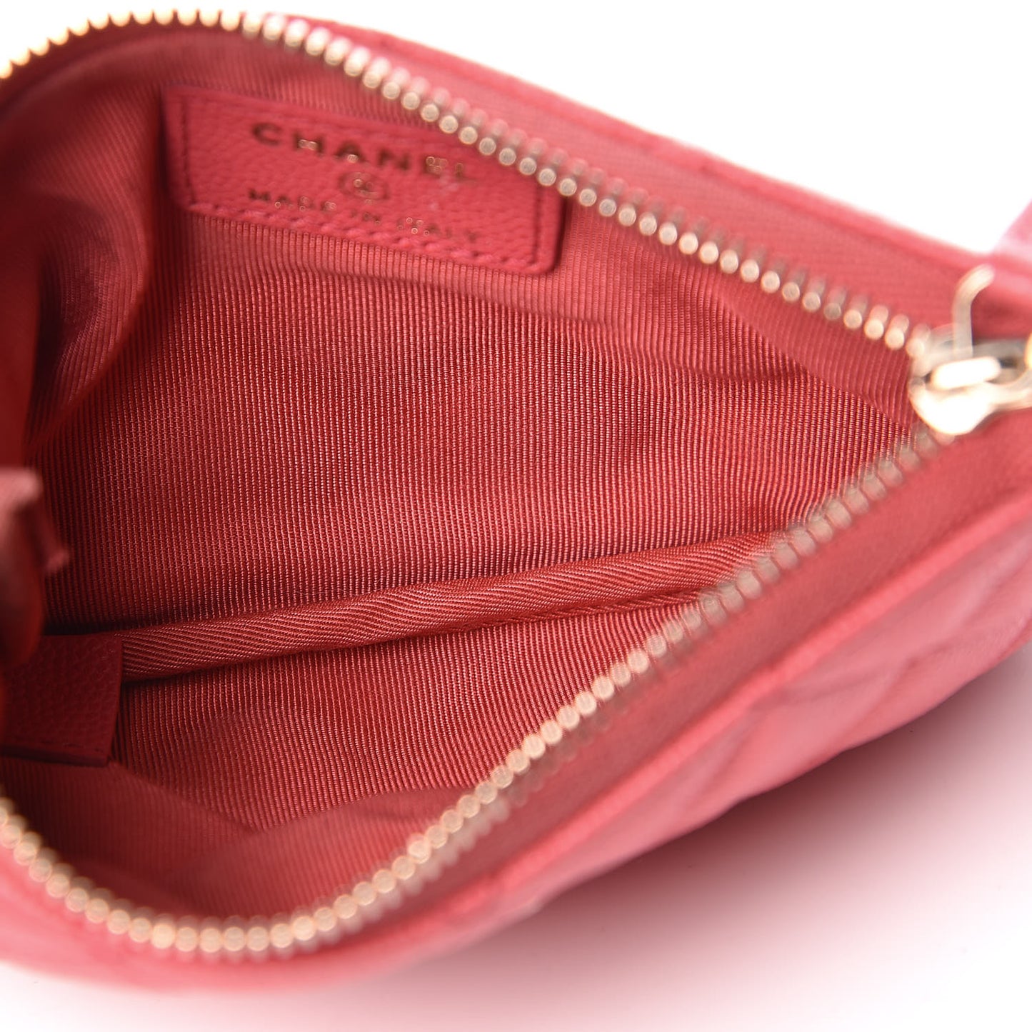 Caviar Quilted Small Cosmetic Case Pink