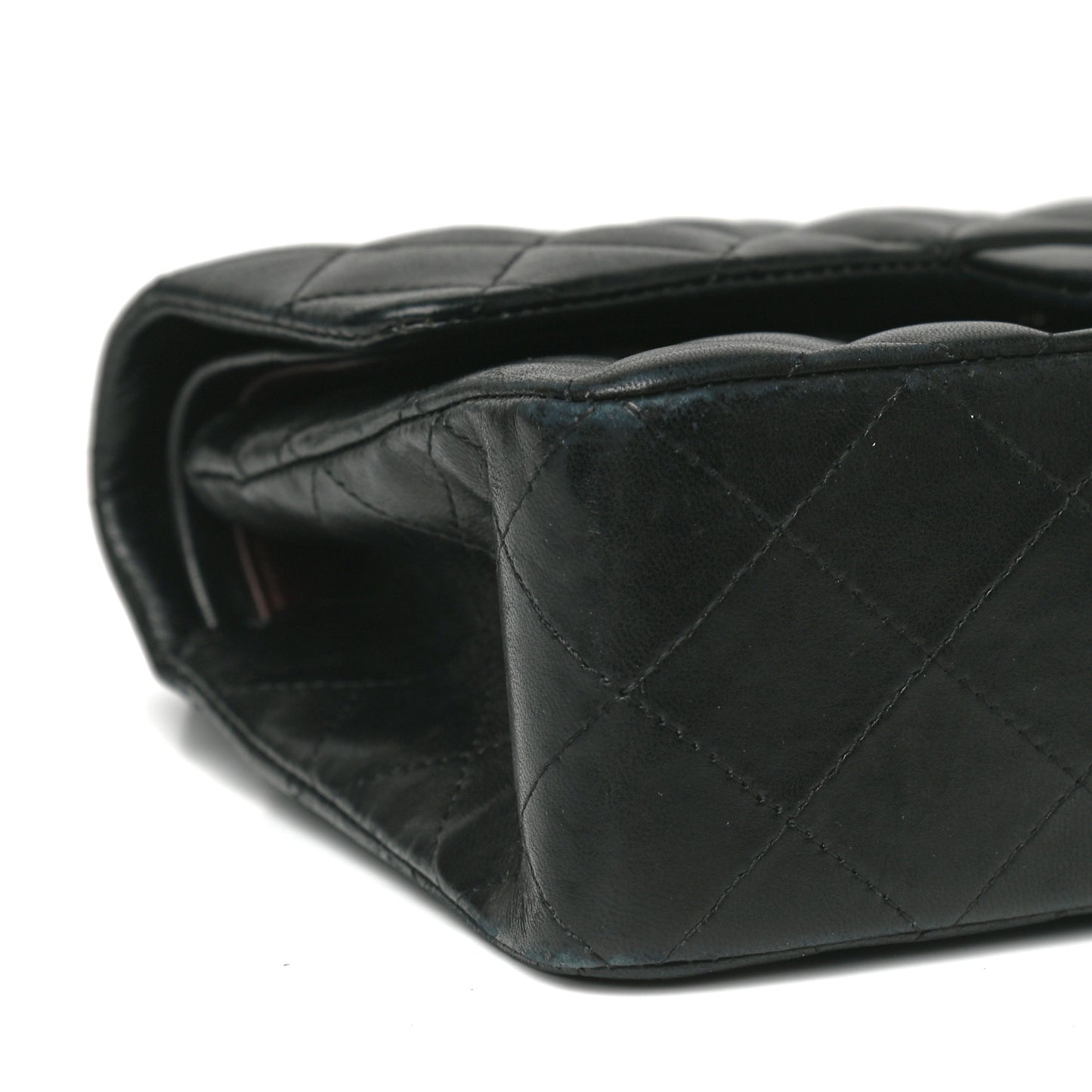 Lambskin Quilted Small Double Flap Black