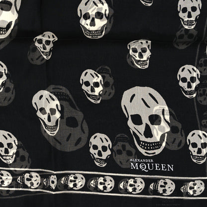 Alexander McQueen Silk Chiffon Skull Scarf Black Ivory 2 of 3