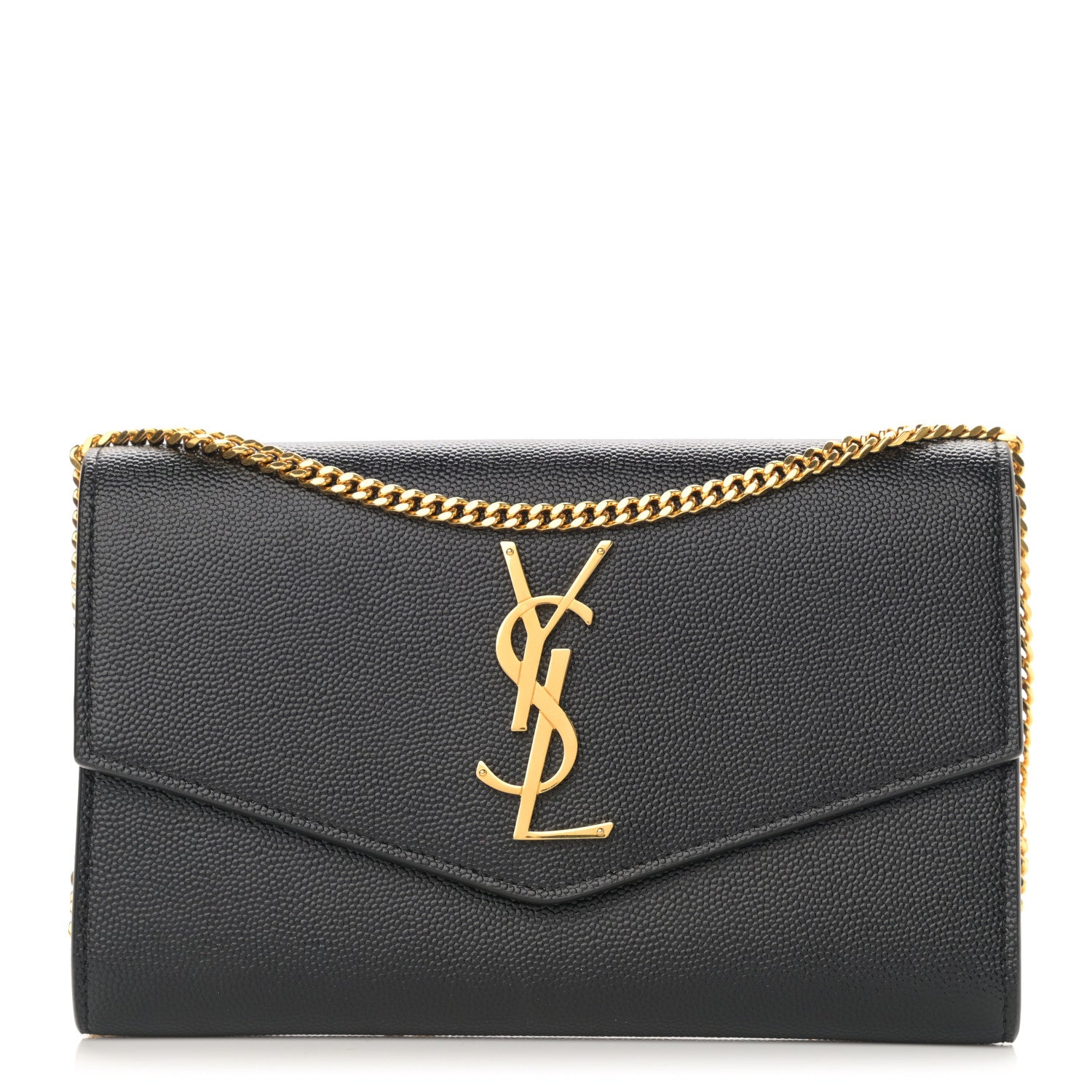 Saint Laurent Grain De Poudre Uptown Chain Wallet Black 4 of 14
