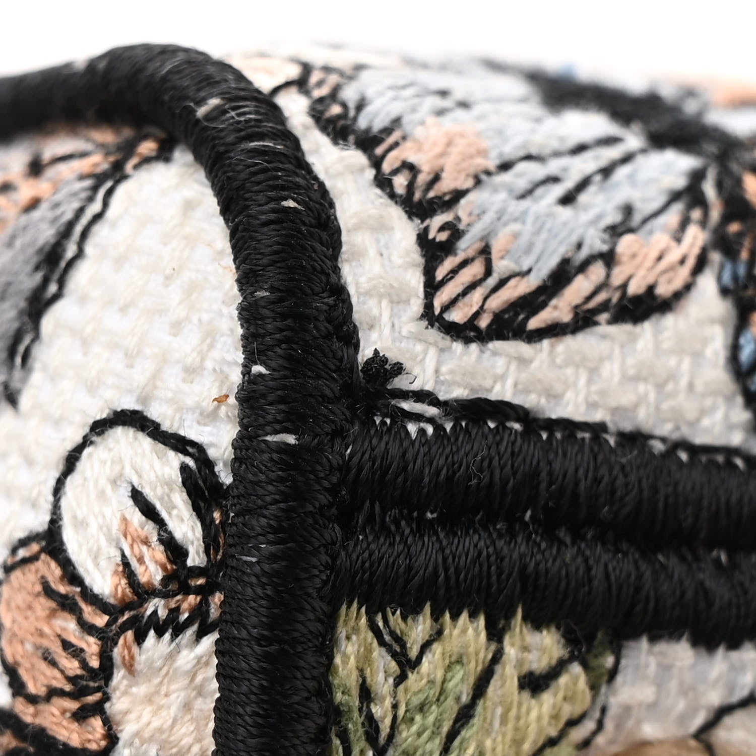 Christian Dior Canvas Toile de Jouy Mexico Embroidered Medium Lady D-Lite White Multicolor 12 of 13