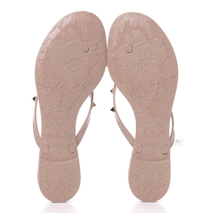 Valentino Garavani PVC Jelly Rockstud Bow Thong Sandals 40 Poudre 5 of 8