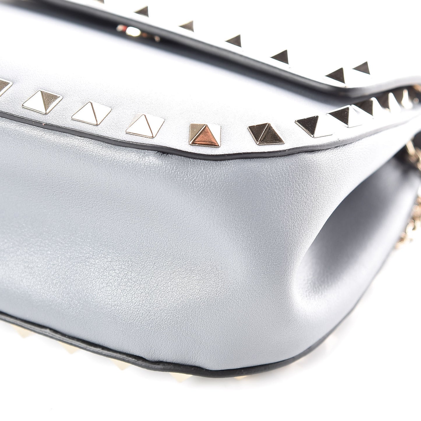 Vitello Mini Rockstud Crossbody Saddle Bag Light Stone
