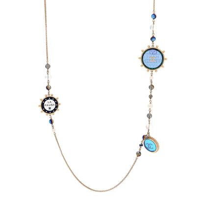 Chanel Resin Crystal Pearl CC La Pausa Long Necklace Multi 1 of 4