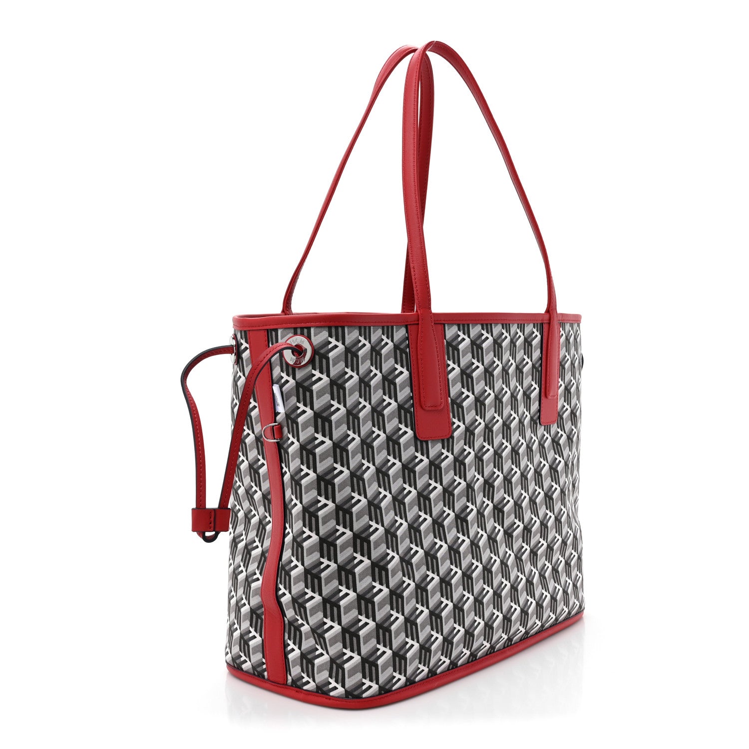 MCM Visetos Medium Liz Reversible Shopper Tote Candy Red 6 of 15