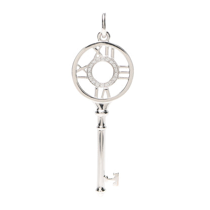 Tiffany 18K White Gold Diamond Atlas Key Pendant 1 of 3