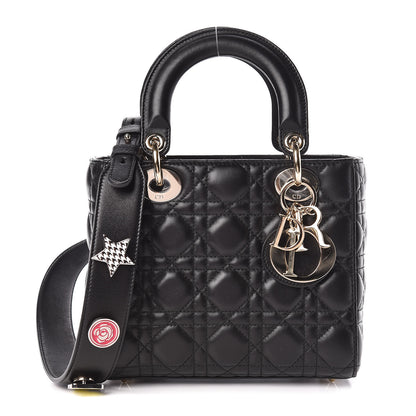 Christian Dior Lambskin Cannage Small Lucky Badges My Lady Dior Black 1 of 9