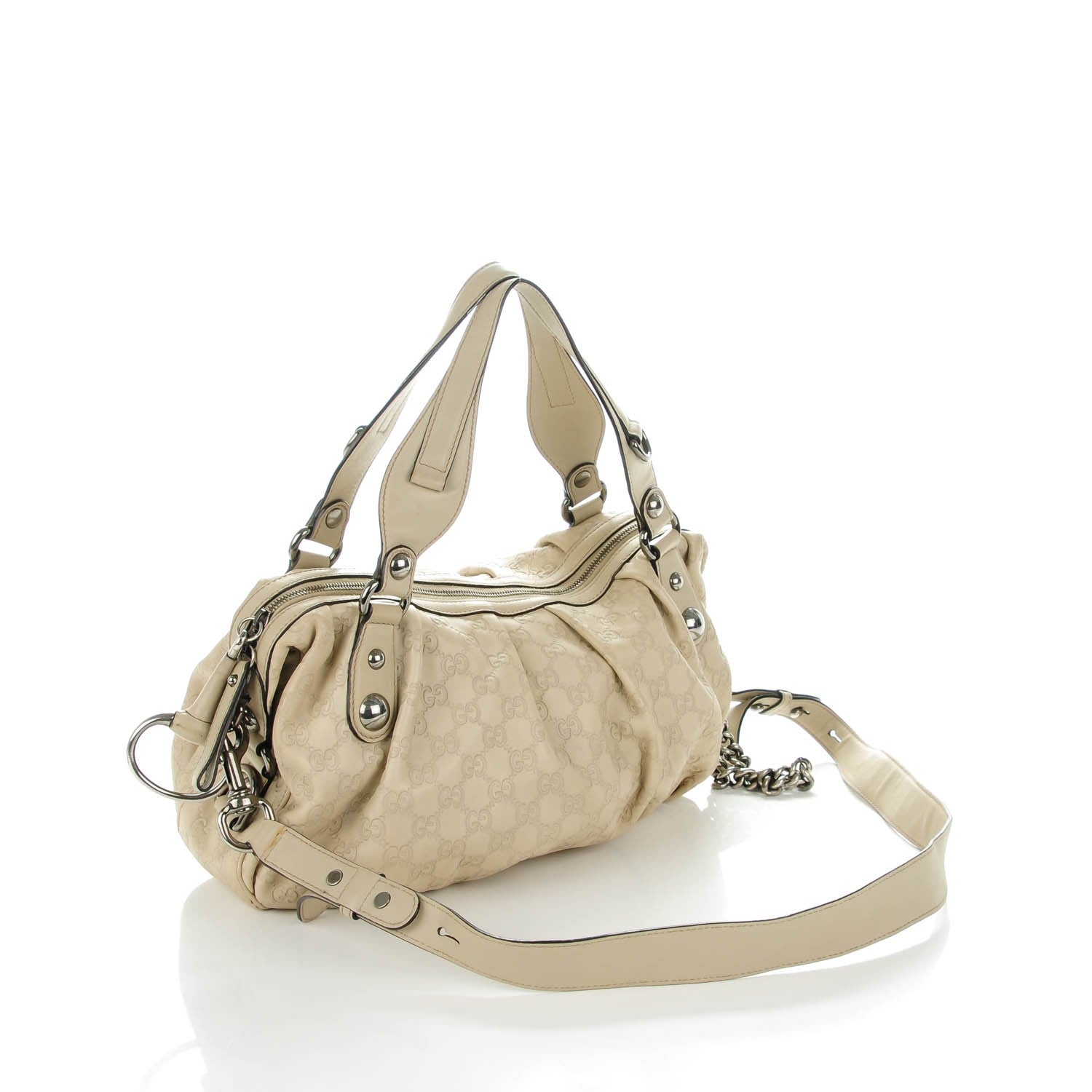 Gucci Guccissima Medium Icon Bit Boston Off White 3 of 7