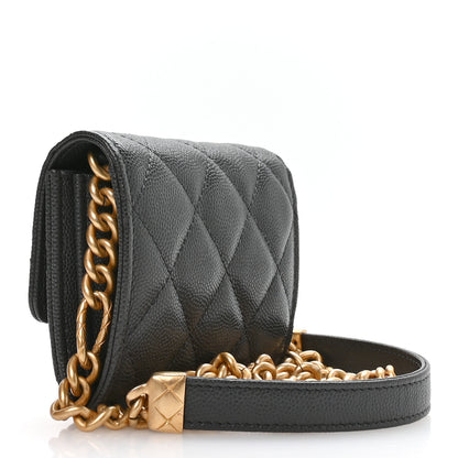 Chanel Caviar Quilted Bracelet On Chain Clutch Grey 3 of 11